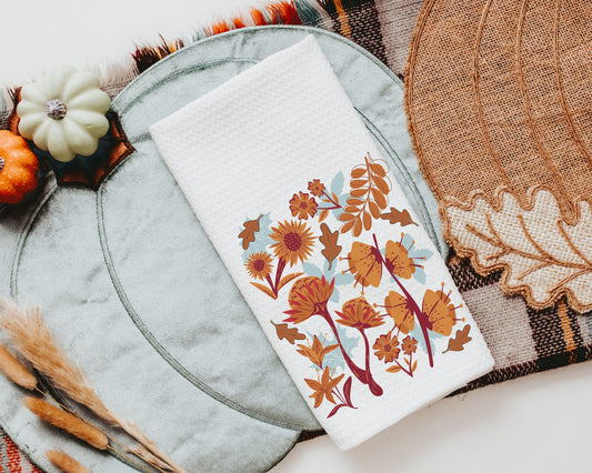 fall leaves towel