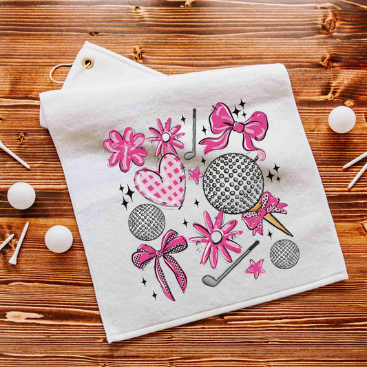 CapableByDesign Hot Pink Coquette Golf Towel