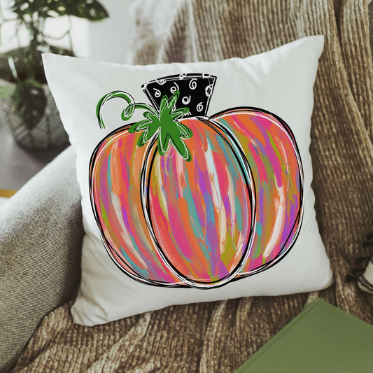 CapableByDesign Watercolor pumpkin pillow