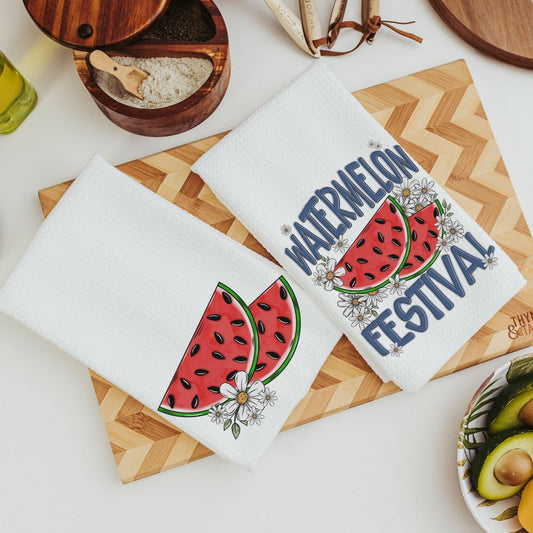 CapableByDesign watermelon festival watermelon kitchen towels