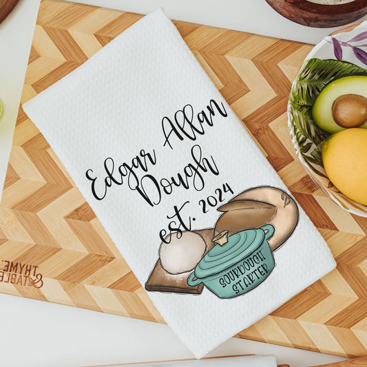 Personalized sourdough starter baking kitchen towel
