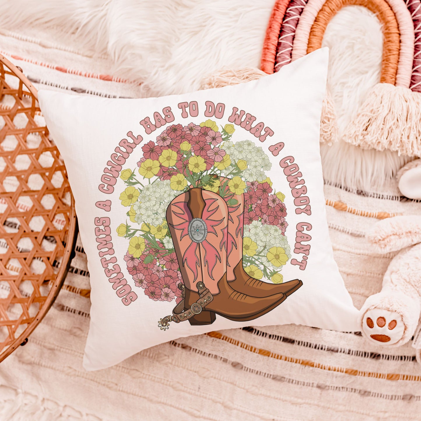 Cowgirl Throw Pillow