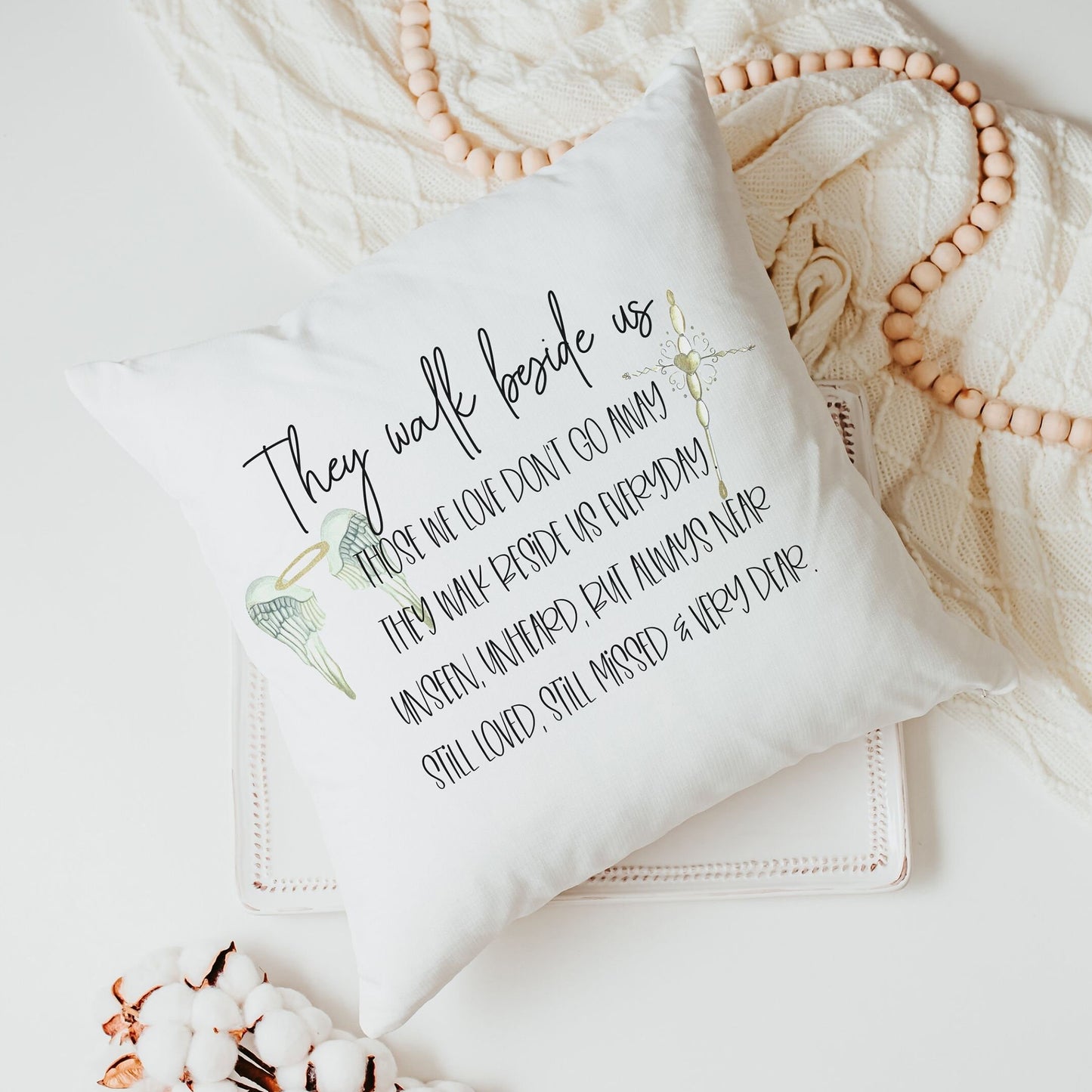Angel Wings Memorial Pillow