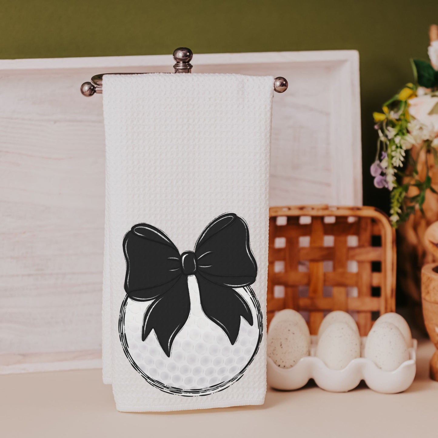 Cute Golf Towels with a Black Bow