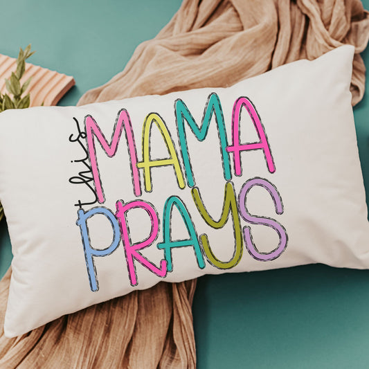 This mama prays throw pillow