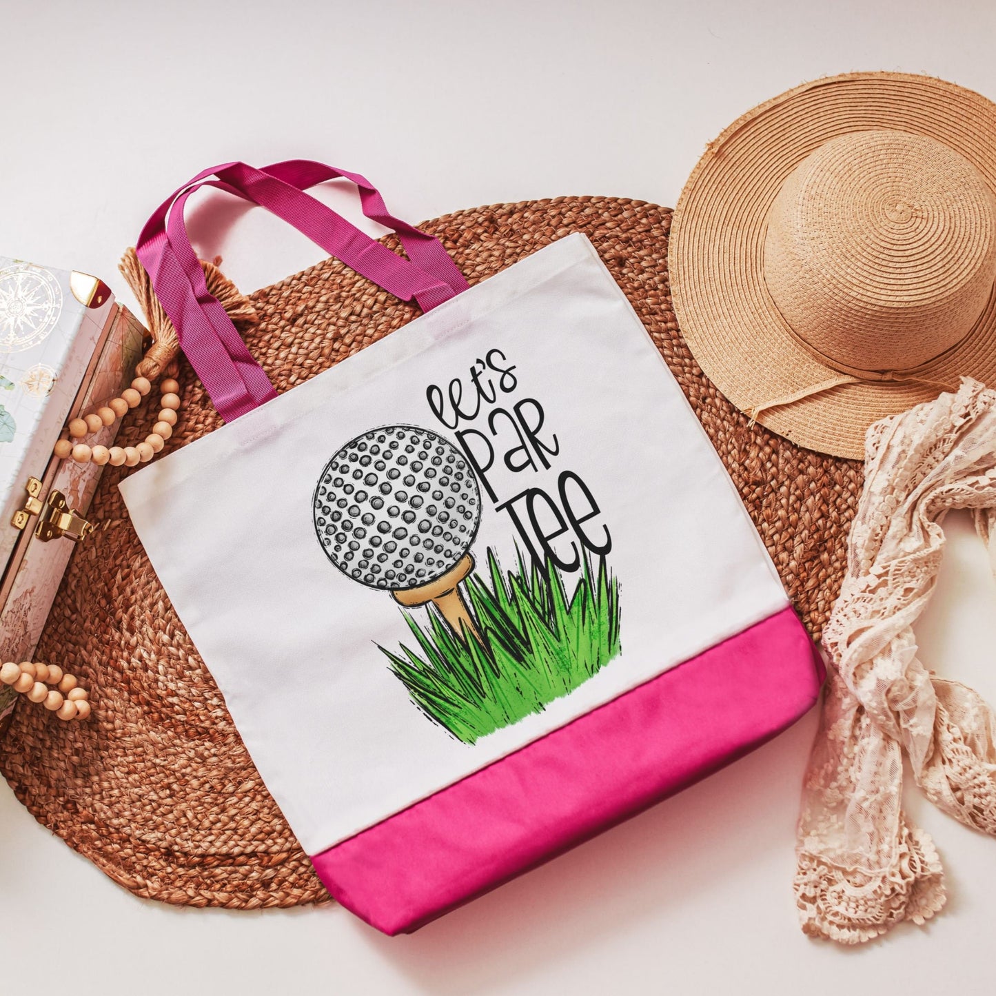 Lets par tee golf tote bag