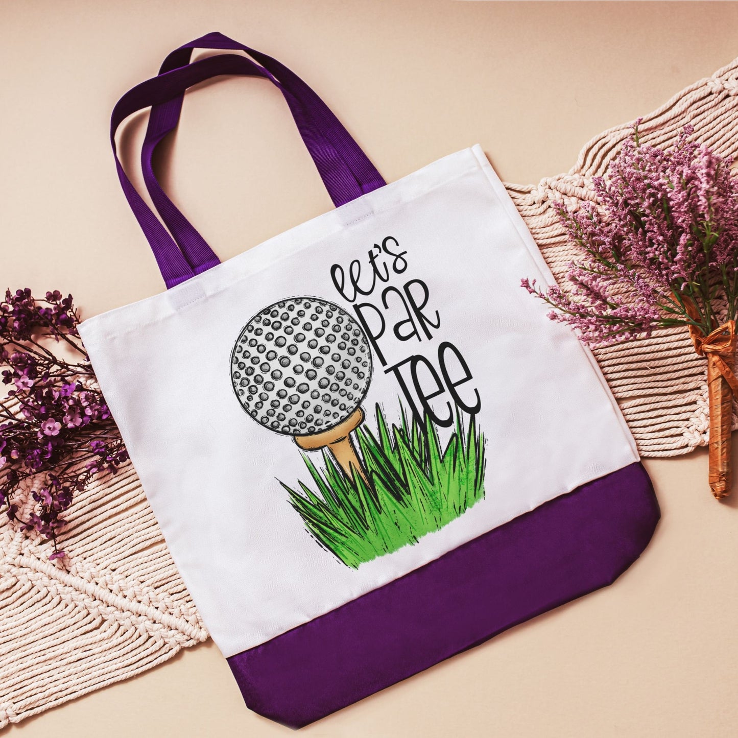 Lets par tee golf tote bag