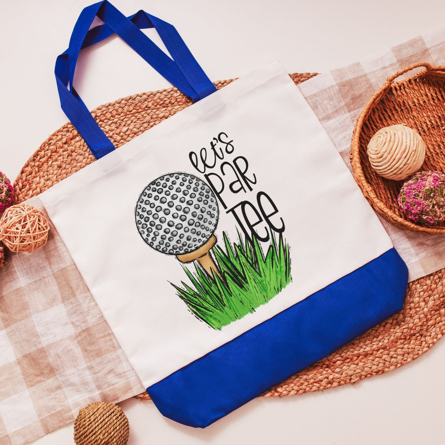 Lets par tee golf tote bag