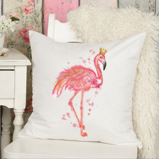Royal Flamingo Throw Pillow