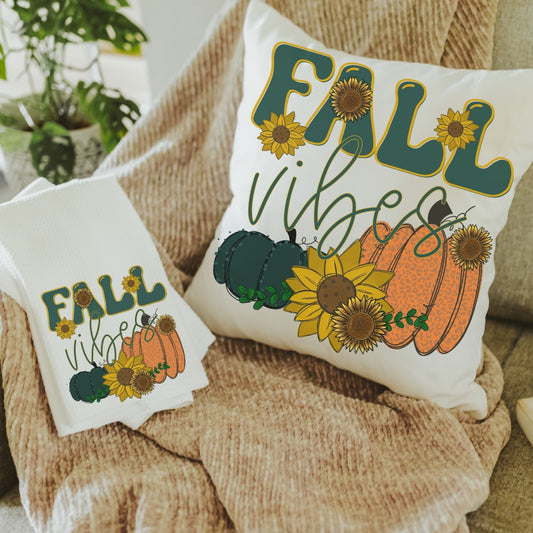 Fall Vibes Throw Pillow and Towel Gift Set