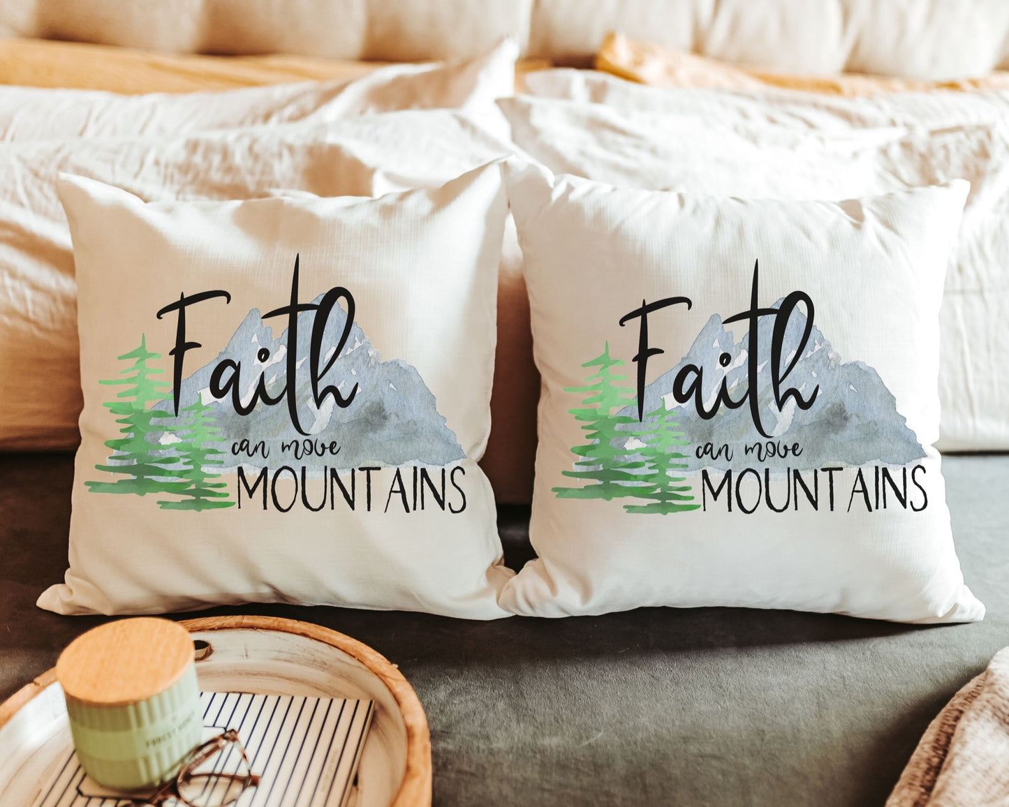 Faith can move mountains pillow