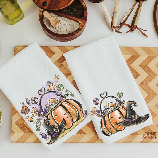 Cute Halloween Pumpkin Kitchen Towels