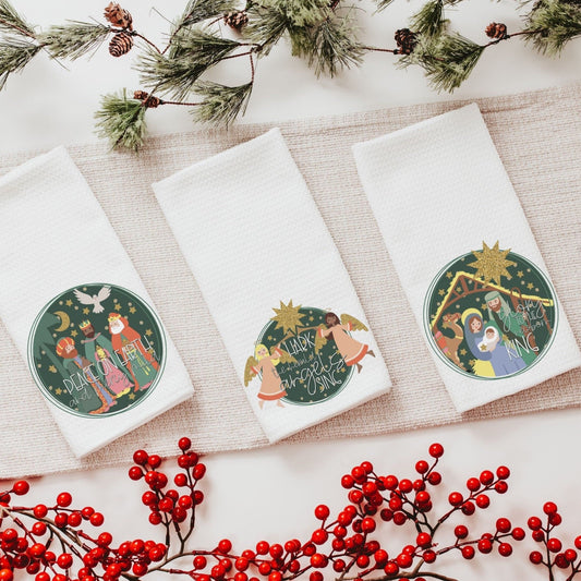 Christian Christmas Kitchen Towels Set of 3