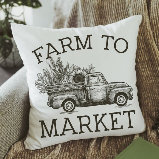 Farm To Market Throw Pillow