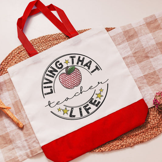 Teacher Life Tote Bag Red
