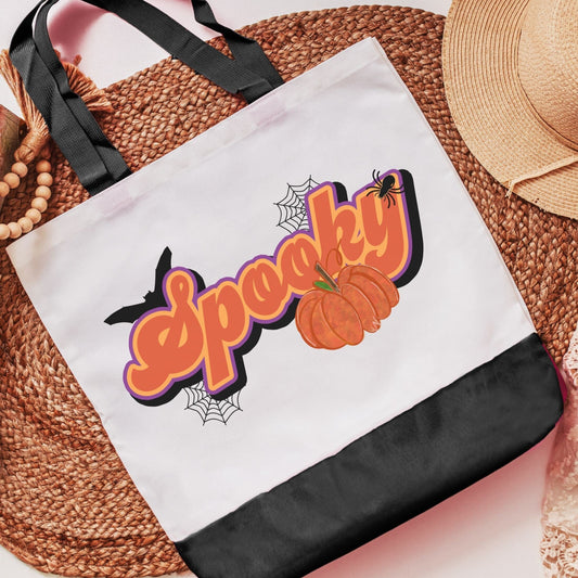 Spooky Halloween Black Tote Bag