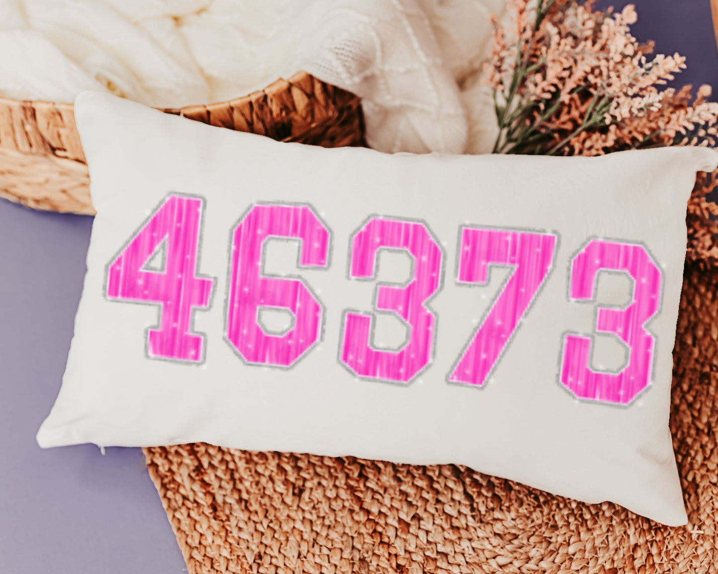 Custom PInk Zip Code Pillows