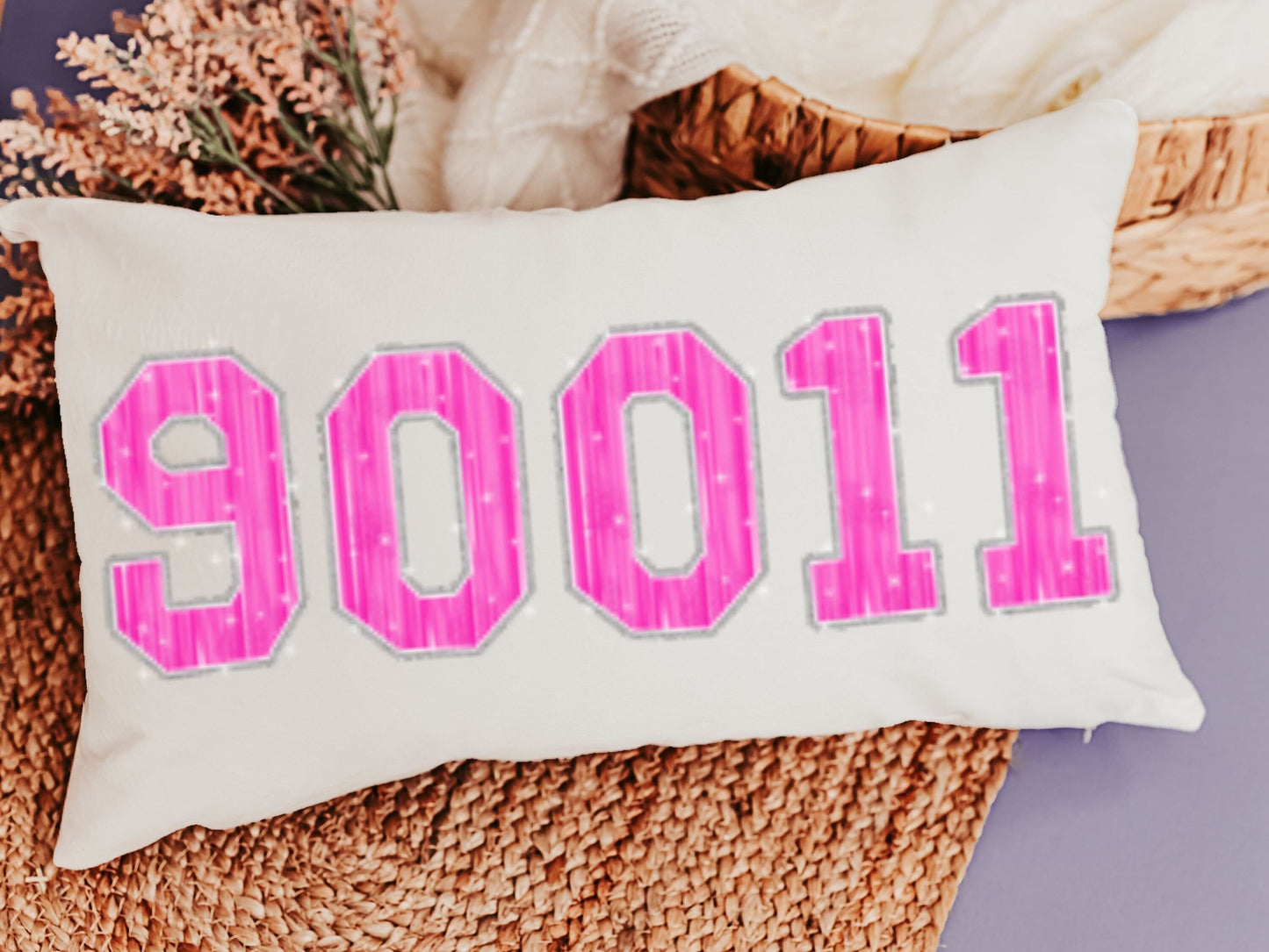Custom PInk Zip Code Pillows
