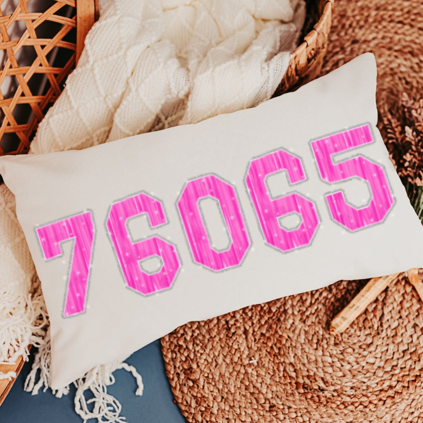 Custom PInk Zip Code Pillows