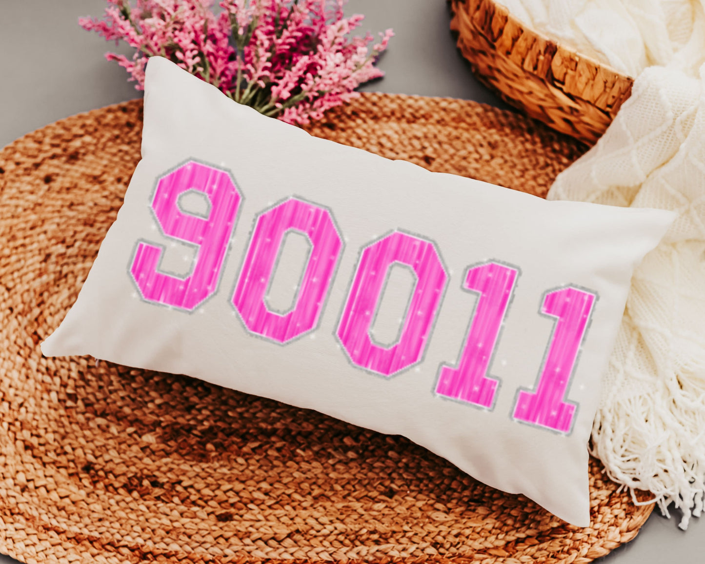 Custom PInk Zip Code Pillows