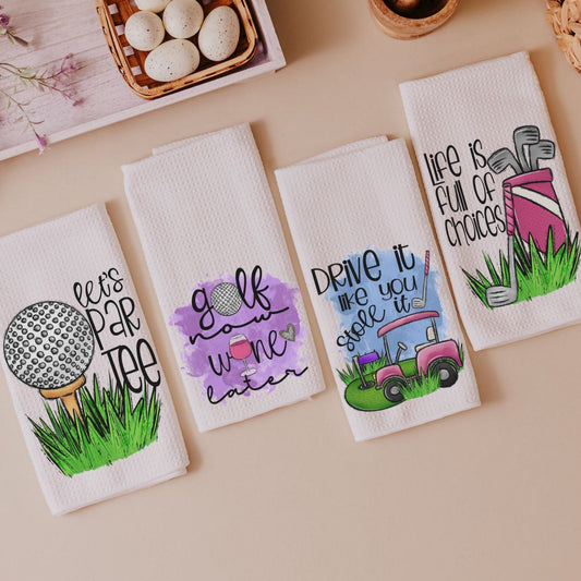 funny golf kitchen towels