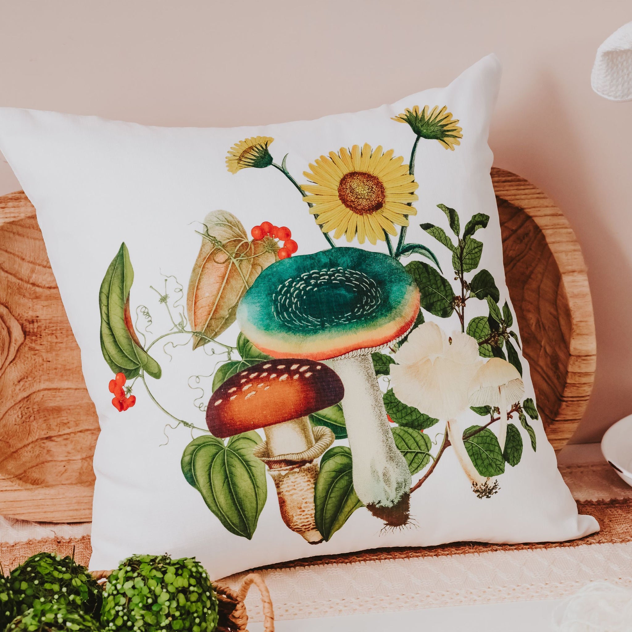 Mushroom throw pillow best sale