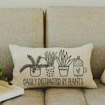 Easily Distracted By Plants Throw Pillow