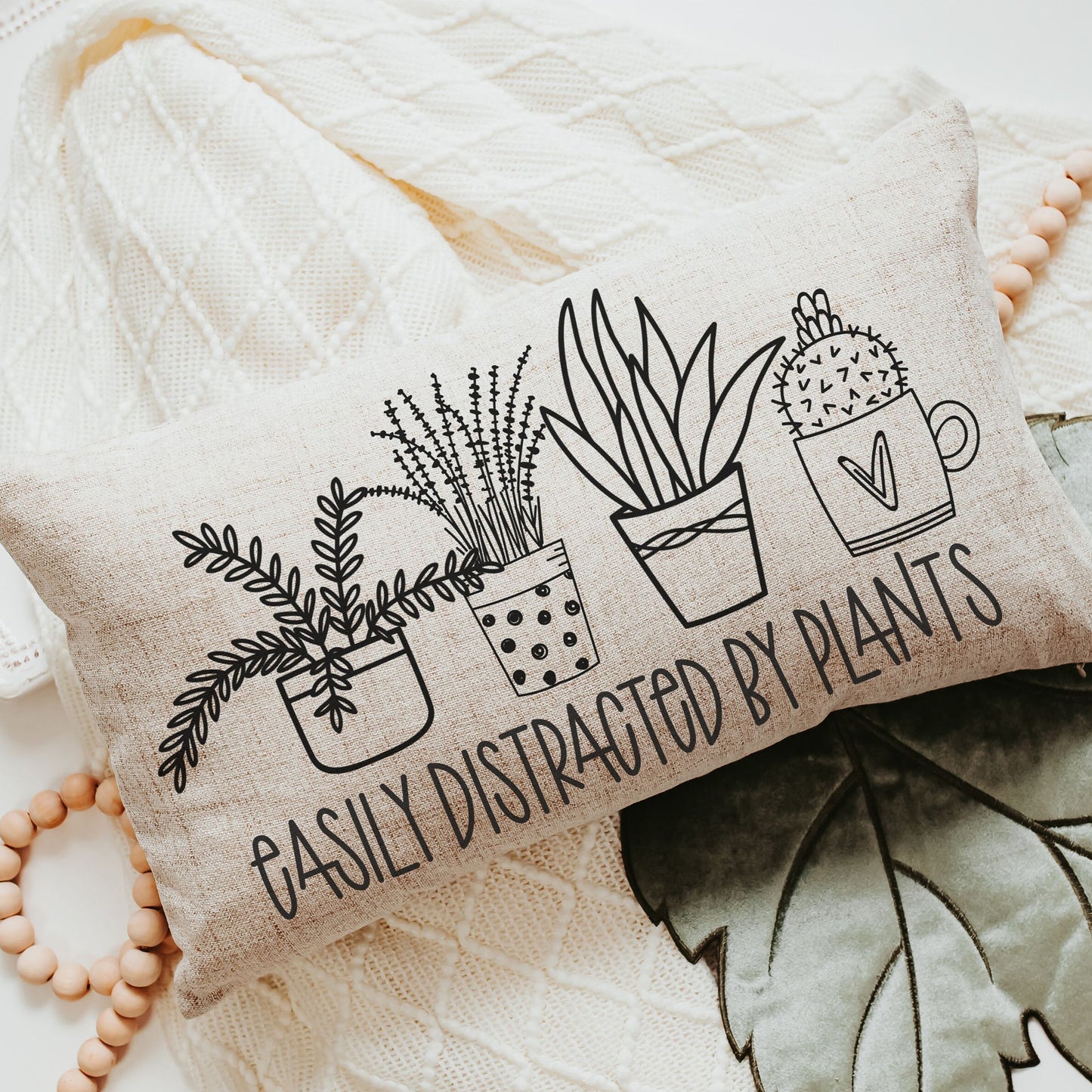 Easily Distracted By Plants Throw Pillow