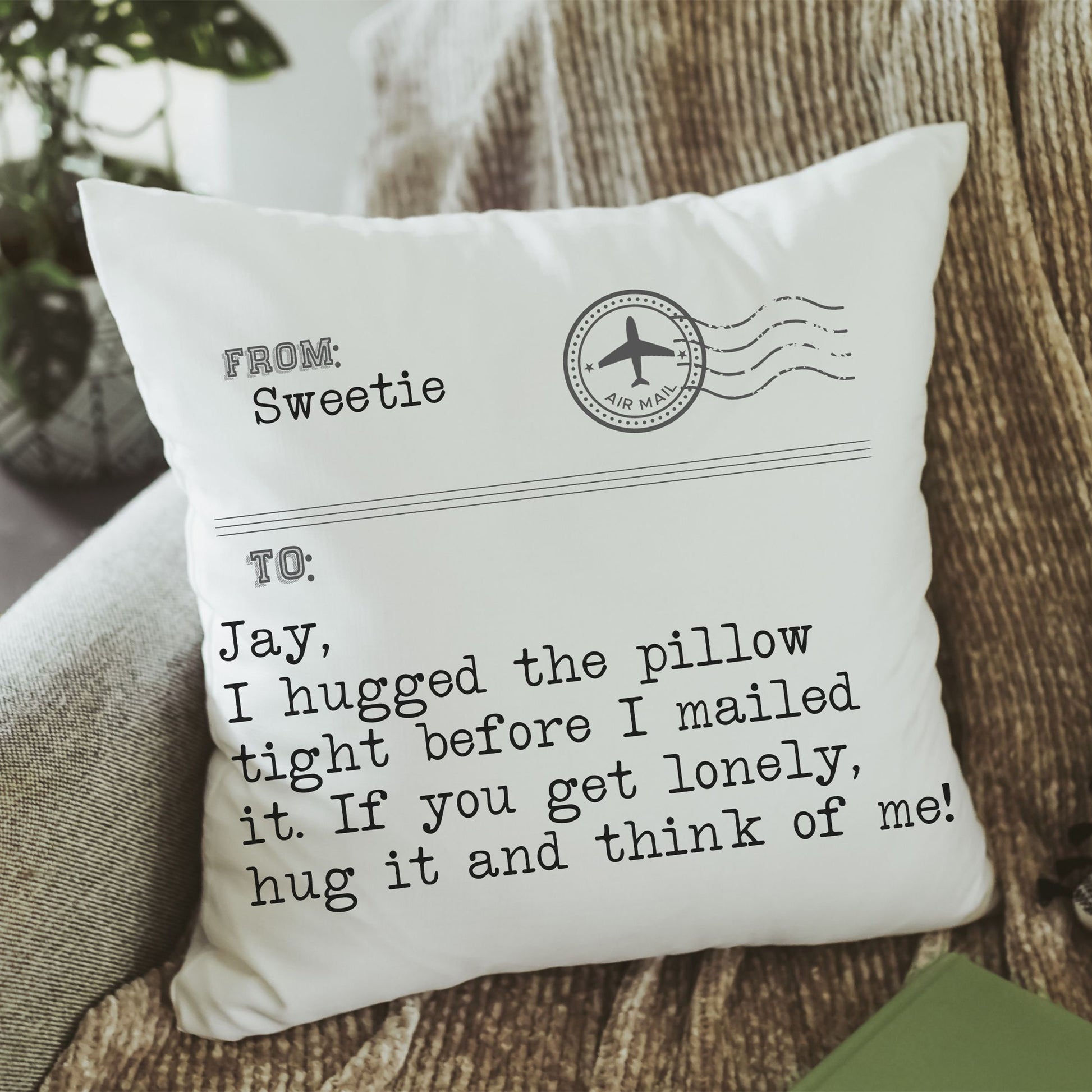 Personalized Hugged This Throw Pillow