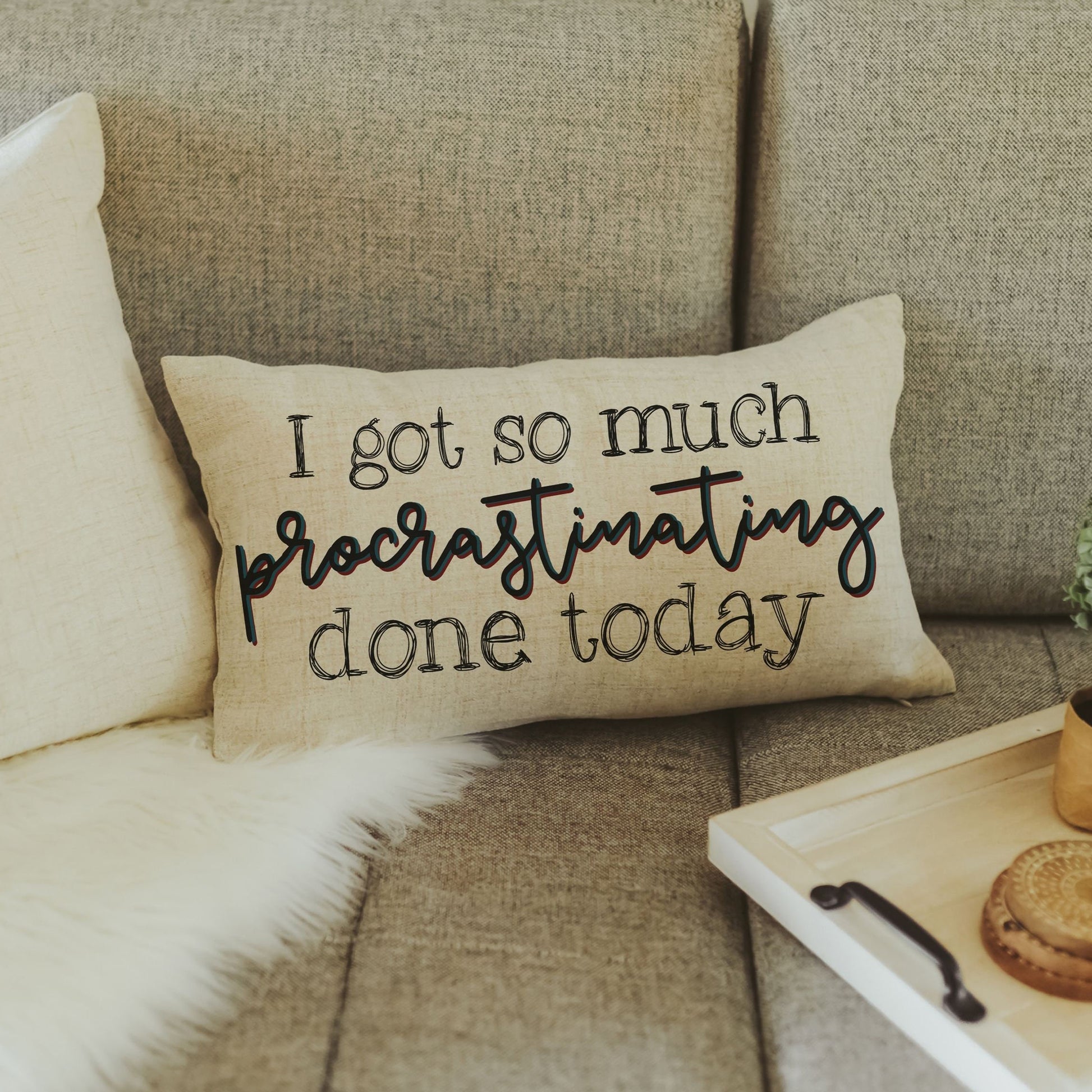 Procrastination Lumbar Pillow