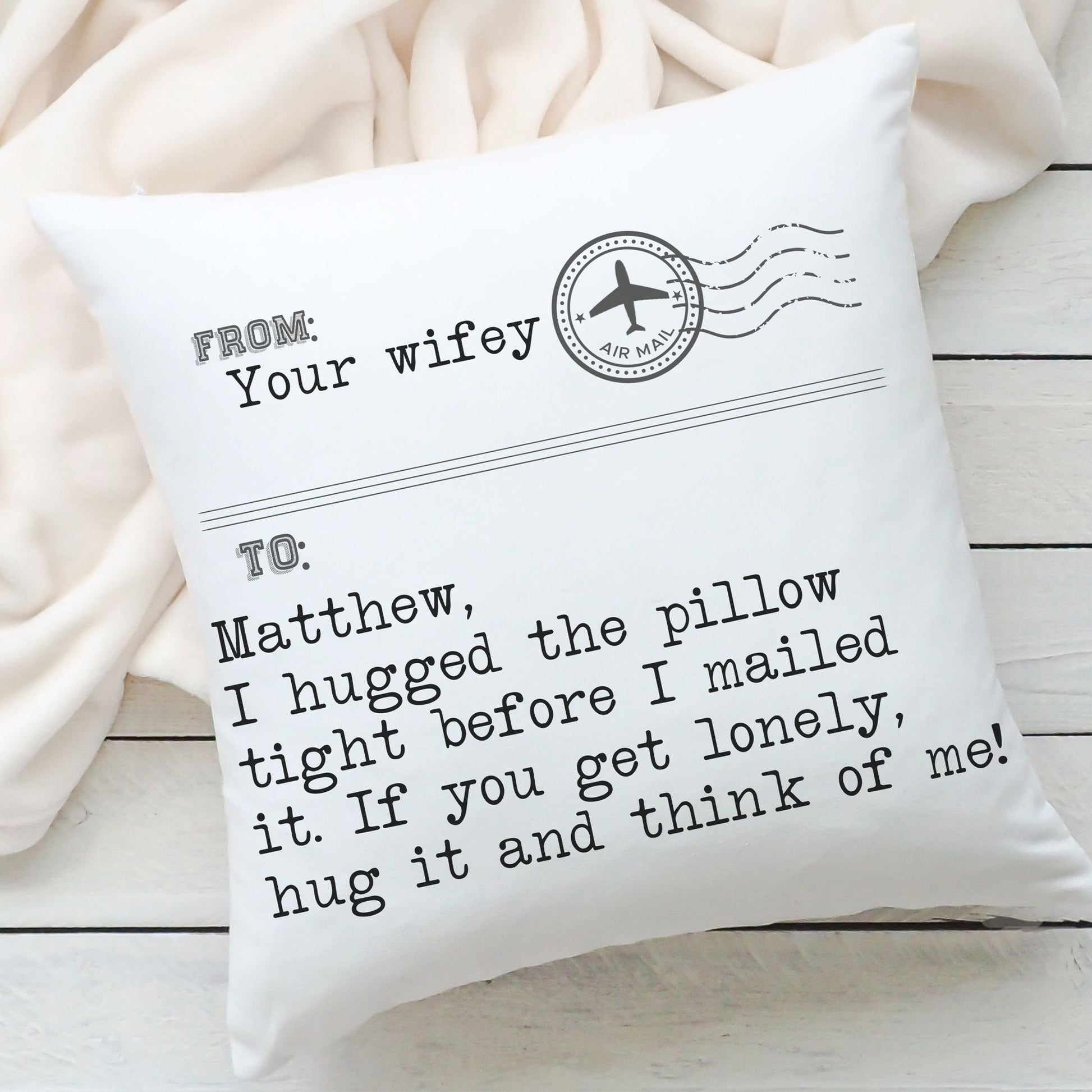 Personalized Hugged This Throw Pillow