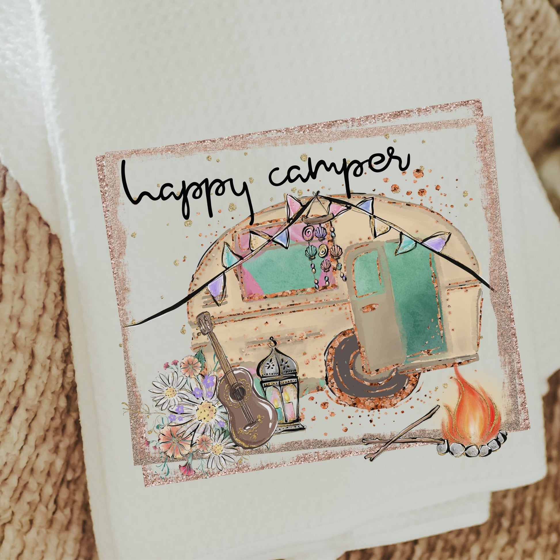 Happy Camper Throw Pillow