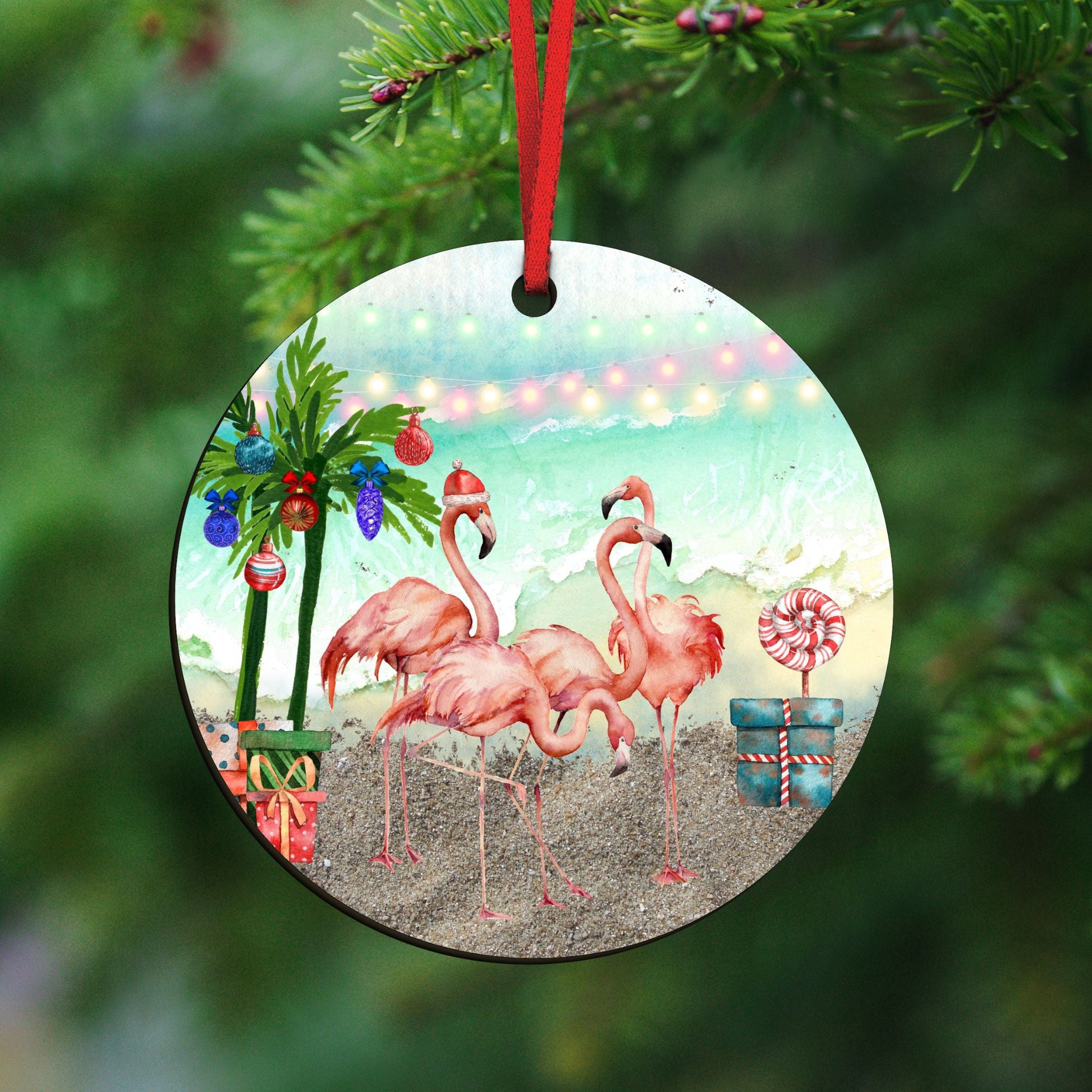 Flamingo Christmas Ornament