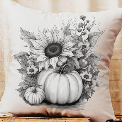 Black and white farmhouse pumpkin pillows 