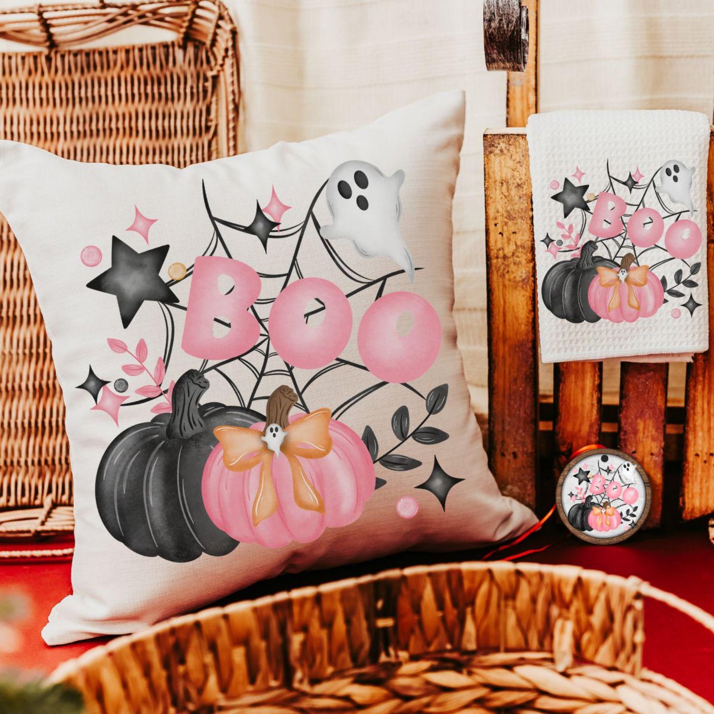 Pink and Black Boo Halloween gift set