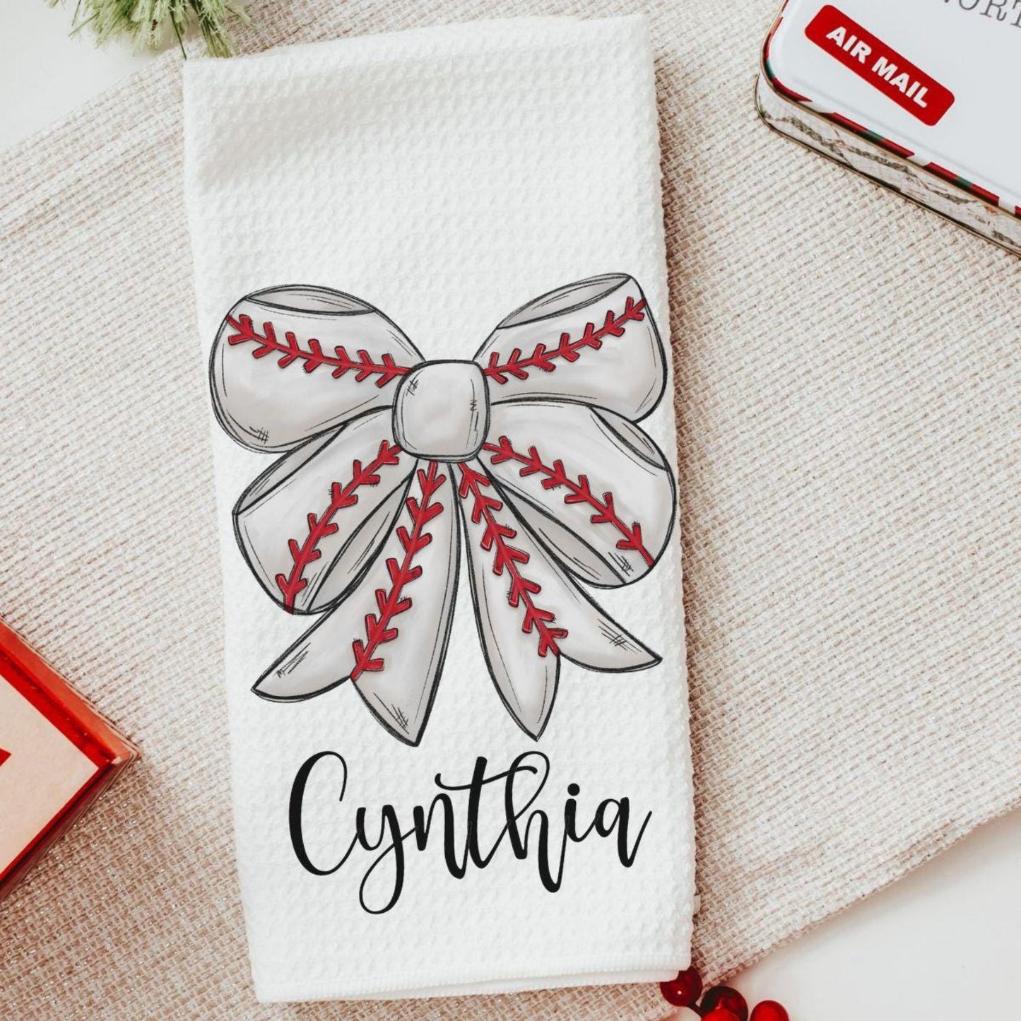 CapableByDesign personalized coquette baseball towel