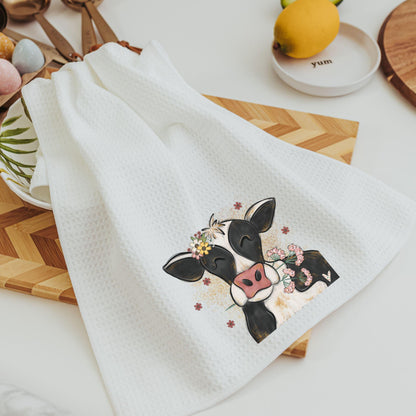 CapableByDesign Floral cow kitchen towels 4