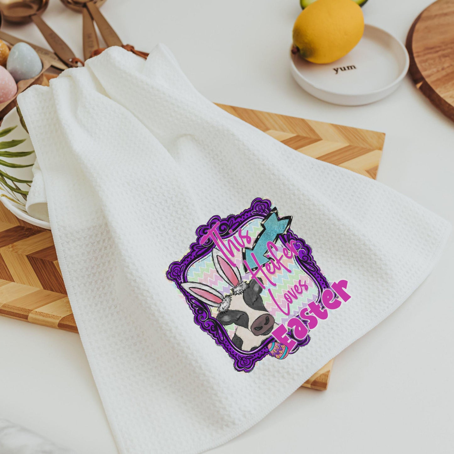 CapableByDesign This heifer loves Easter towels 3