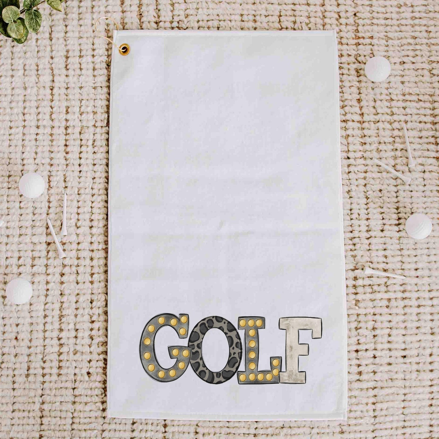 CapableByDesign black leopard print golf towels with grommet