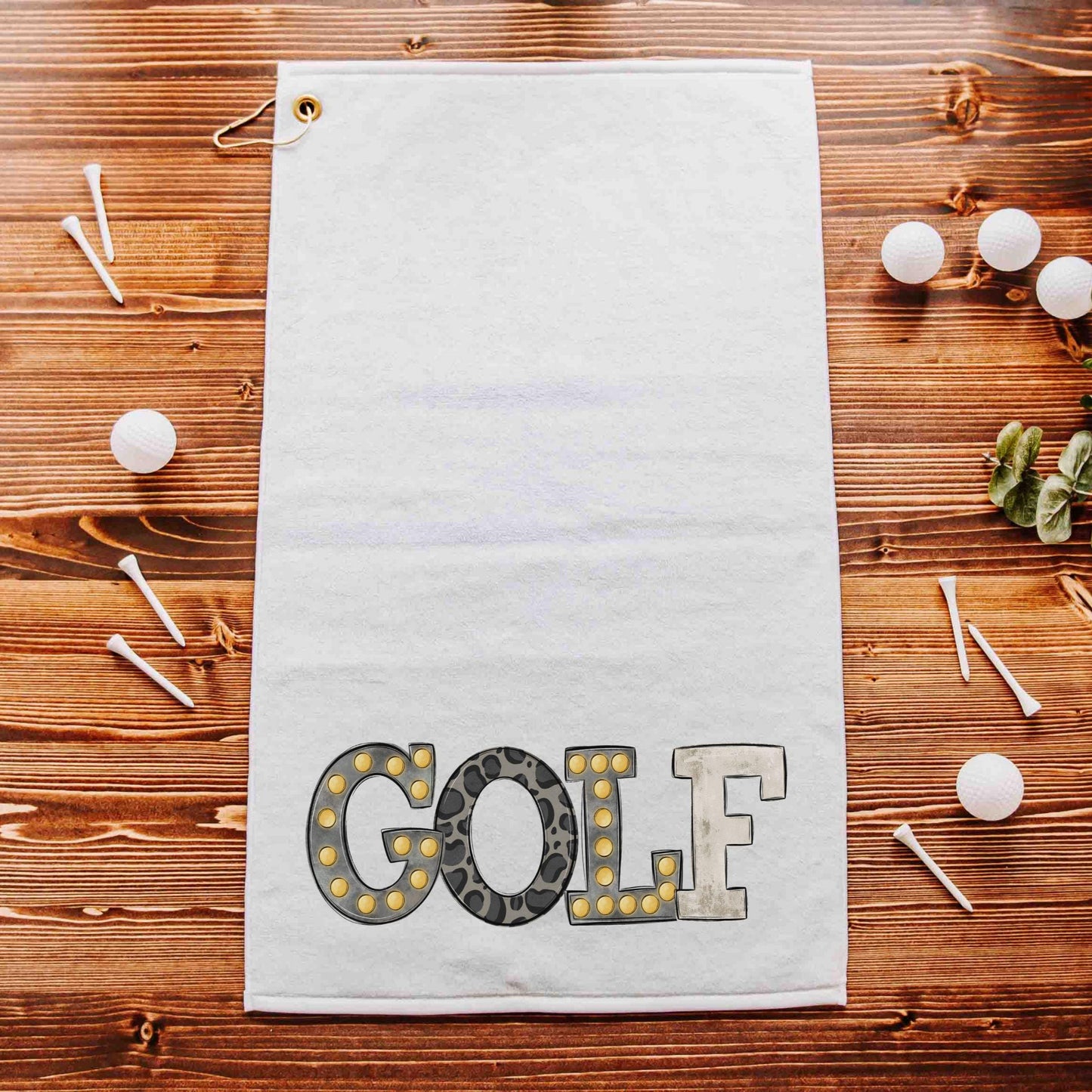 CapableByDesign black leopard print golf towels with grommet 2
