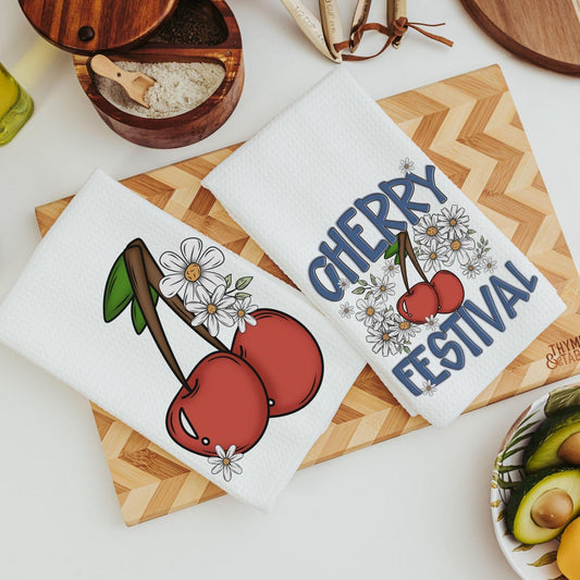 CapableByDesign cherry festival fruit kitchen towels
