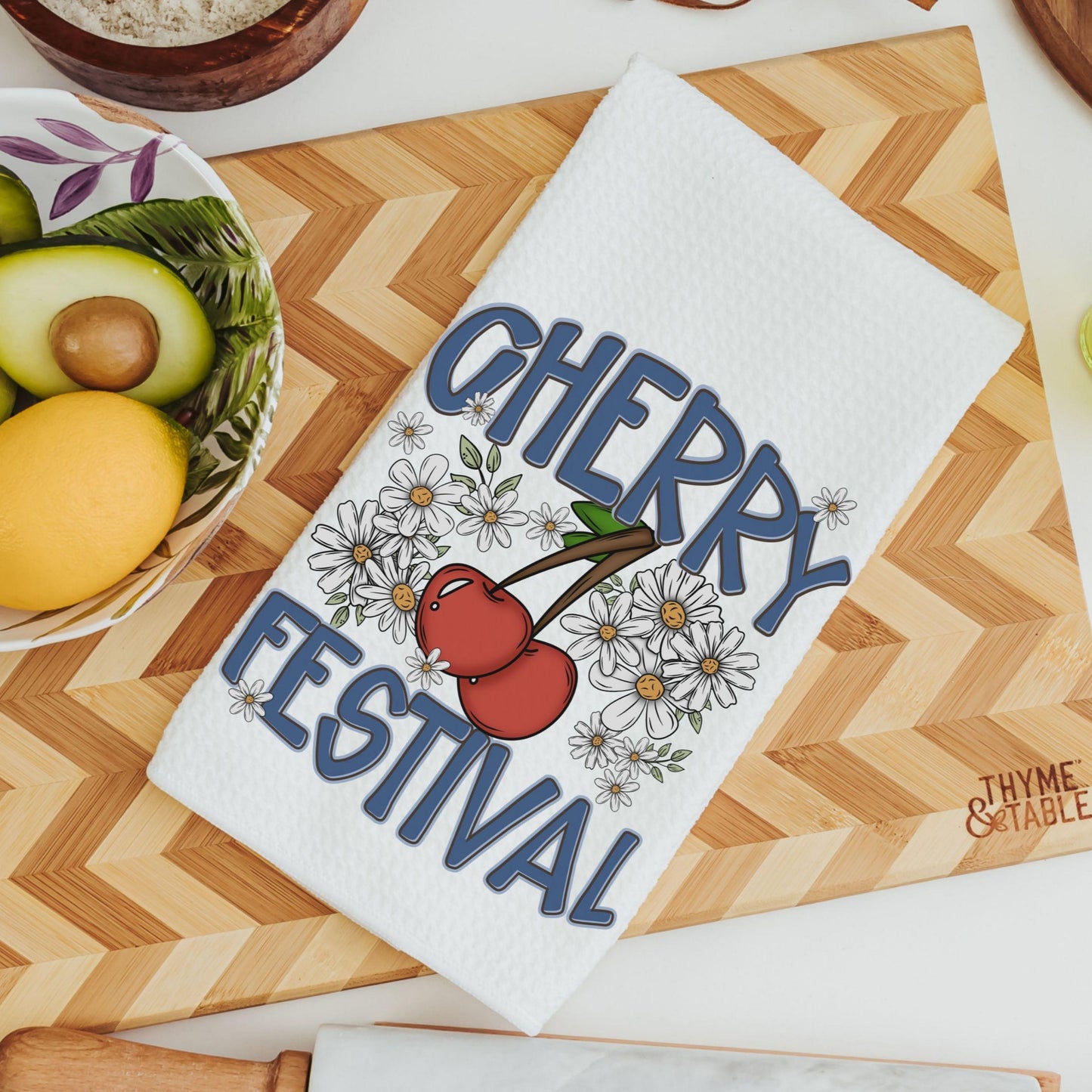 CapableByDesign cherry festival kitchen towels