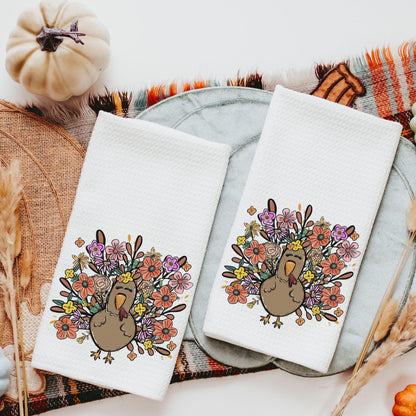 CapableByDesign colorful floral turkey towel set of 2
