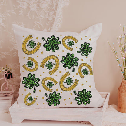 CapableByDesign horseshoe and shamrock throw pillows