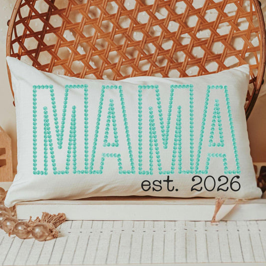 CapableByDesign personalized Mama established year throw pillow