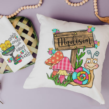 CapableByDesign personalized mushroom pillow and splish splash I was taking a bath towel