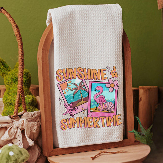 CapableByDesign pink and orange coastal coquette kitchen towels