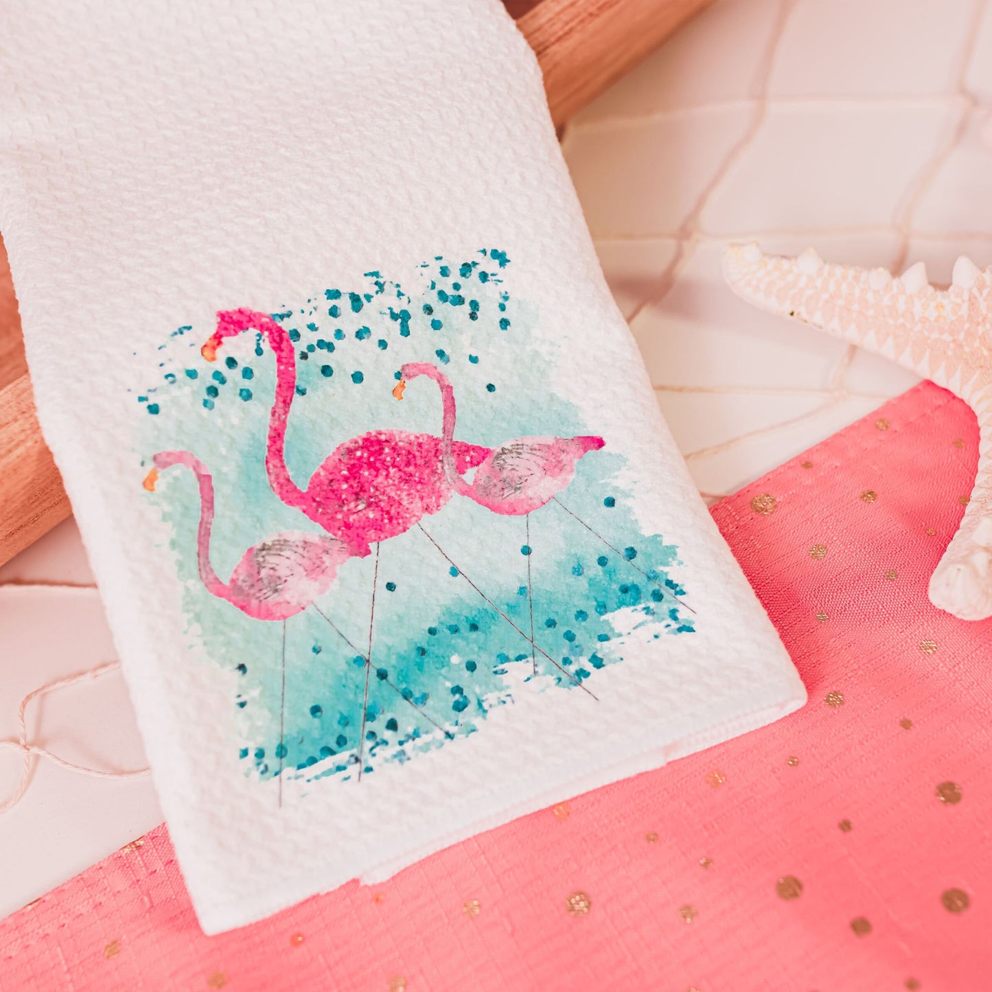 Coastal Flamingo Towels