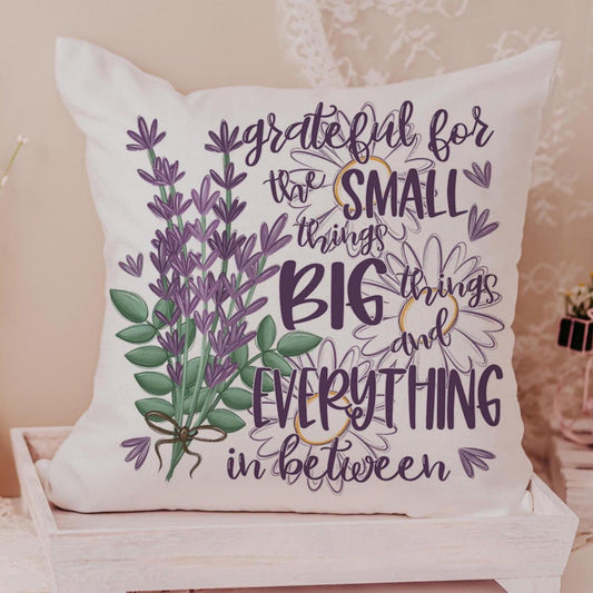 Grateful for the small things pillow 