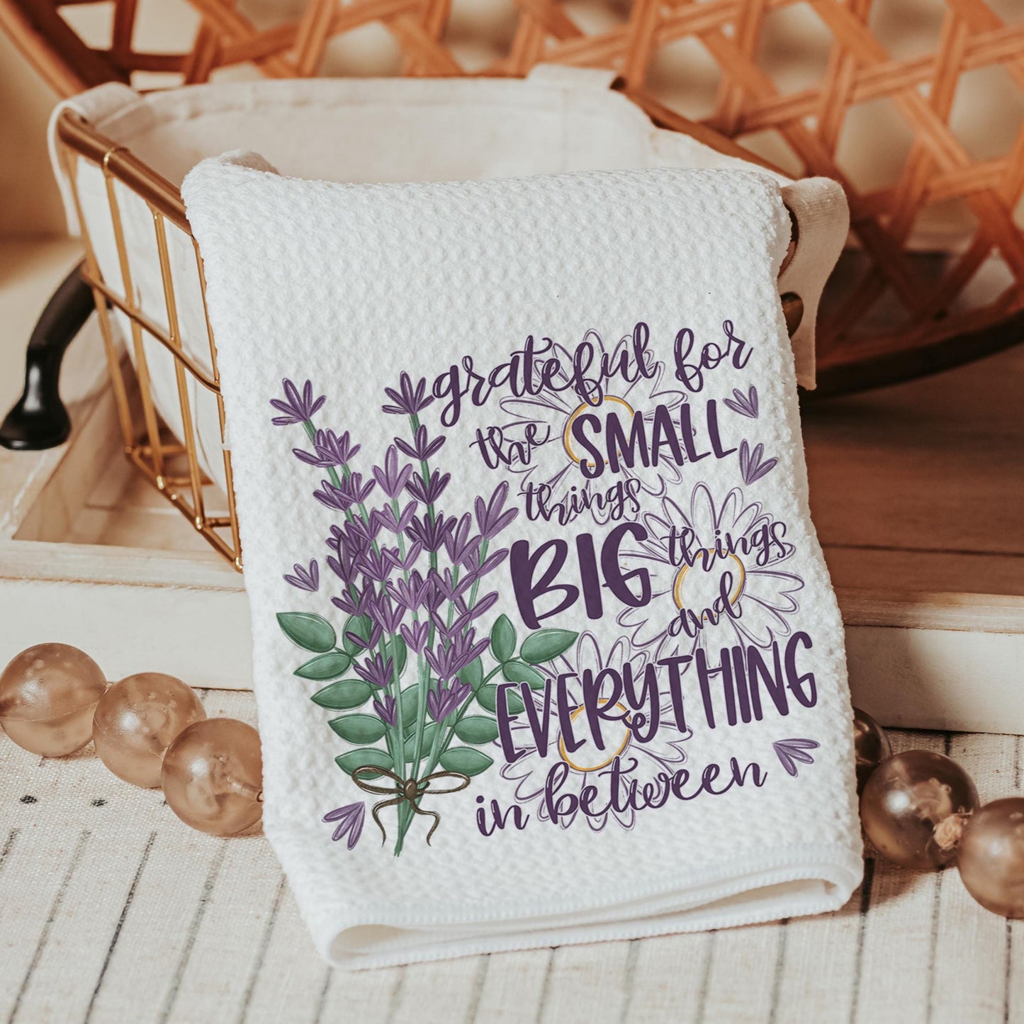 Grateful for the small things towel
